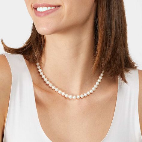 Collana Gold Pearls Oro Bianco Perla D'Acqua Dolce Diamante - Collane Donna | Stroili