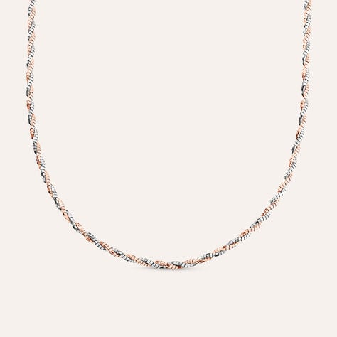 Catena Silver Collection Argento Bicolore Bianco / Rosa - Collane Catena Donna | Stroili