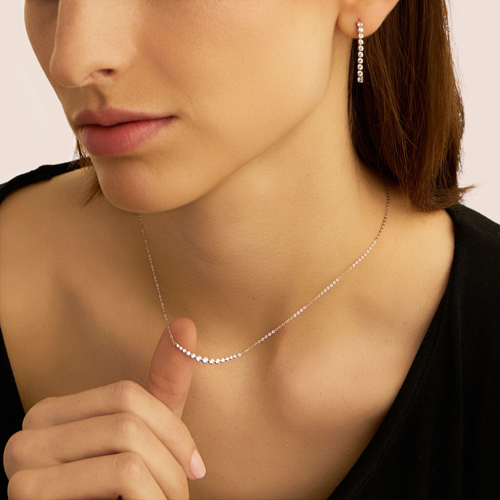 Collana Claire Oro Bianco Cubic Zirconia - Collane Donna | Stroili