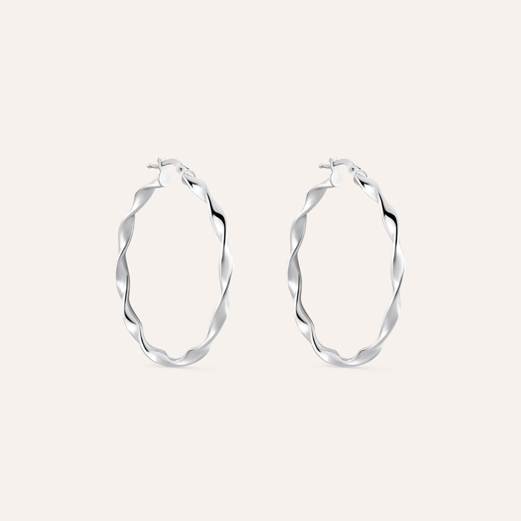 Orecchini A Cerchio Silver Collection Argento Rodiato