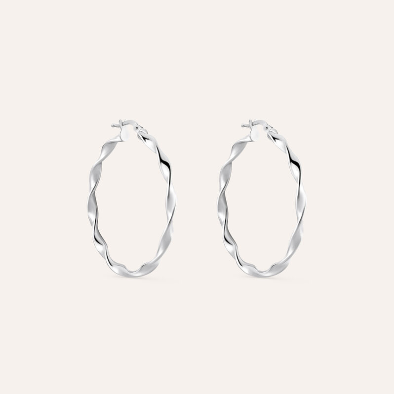 Orecchini A Cerchio Silver Collection Argento Rodiato - Orecchini a Cerchio Donna | Stroili