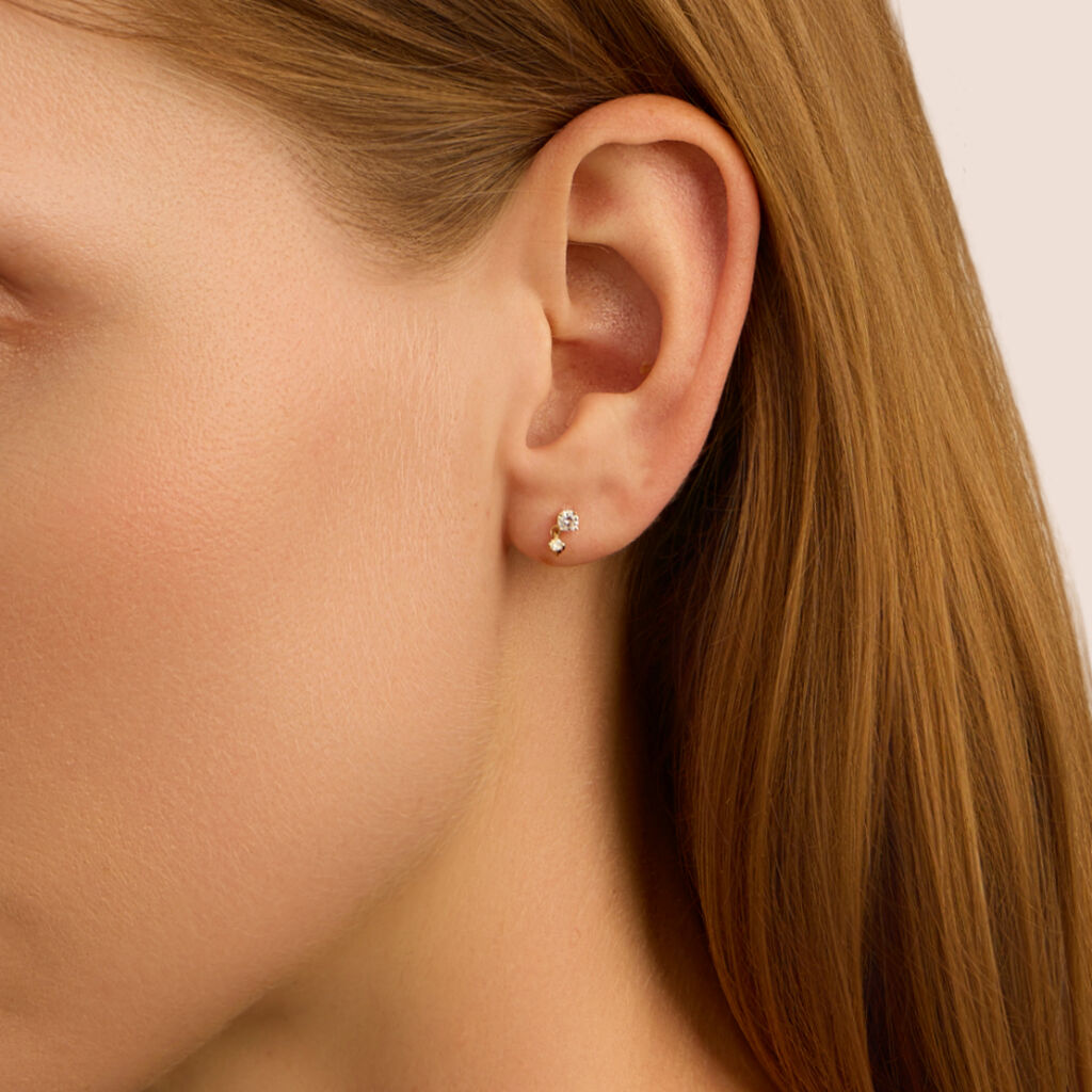 Orecchini Lobo Diamade Glam Oro Giallo Diamante Lab-Grown