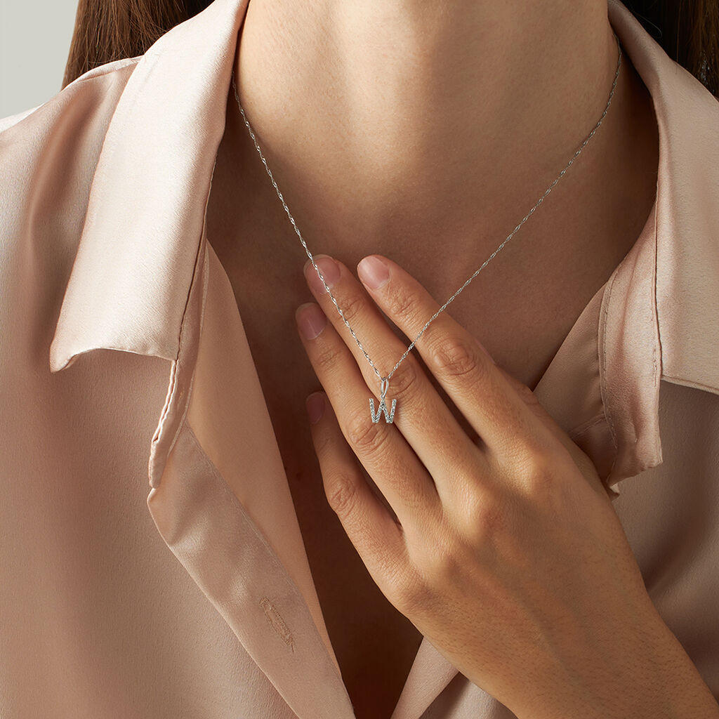 Pendente Sophia Oro Bianco Diamante - Ciondoli Donna | Stroili