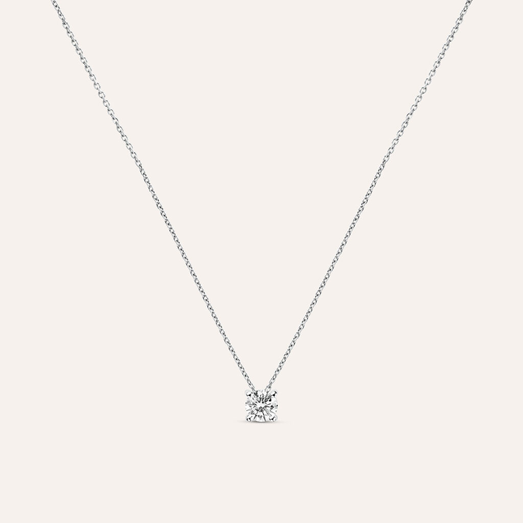 Collana Punto Luce Diamade Oro Bianco Diamante Lab-Grown