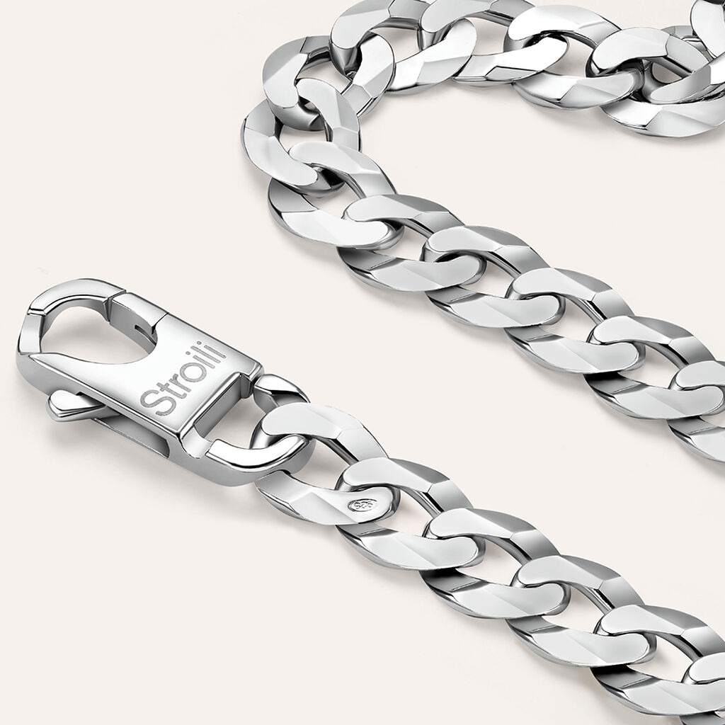 Bracciale Catena Gentleman Argento Rodiato