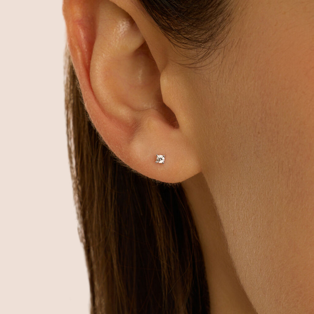 Orecchini Lobo Punto Luce Silver Elegance Argento Rodiato Cubic Zirconia