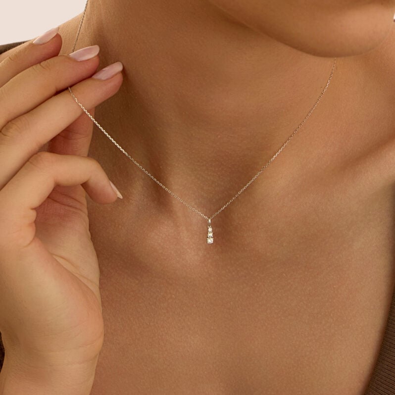 Collana Trilogy Grace Oro Bianco Diamante - Collane Donna | Stroili