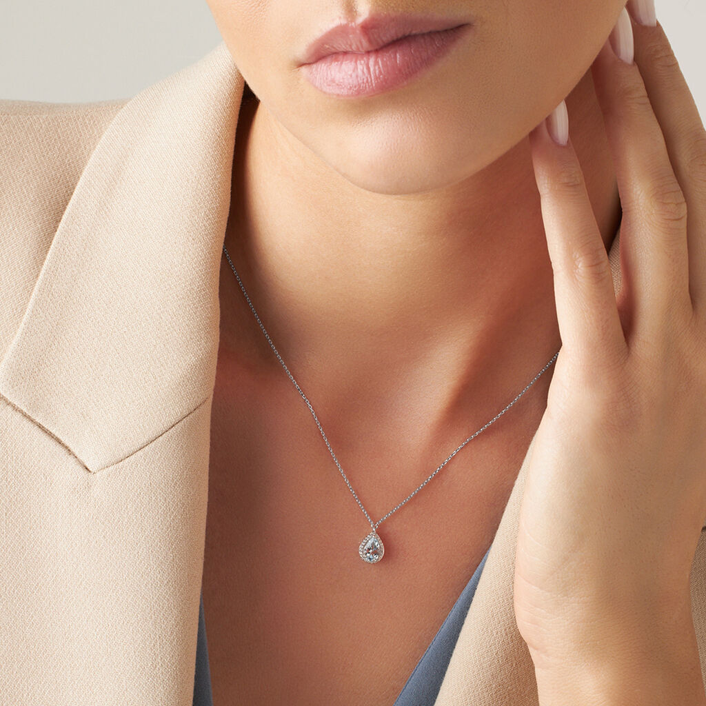 Collana Punto Luce Amélie Oro Bianco Topazio Cubic Zirconia - Collane Punto Luce Donna | Stroili