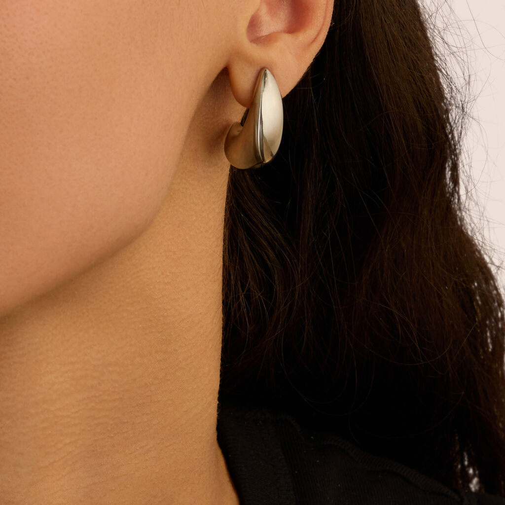 Orecchini Lobo Lady Code Acciaio - Orecchini a Lobo Donna | Stroili