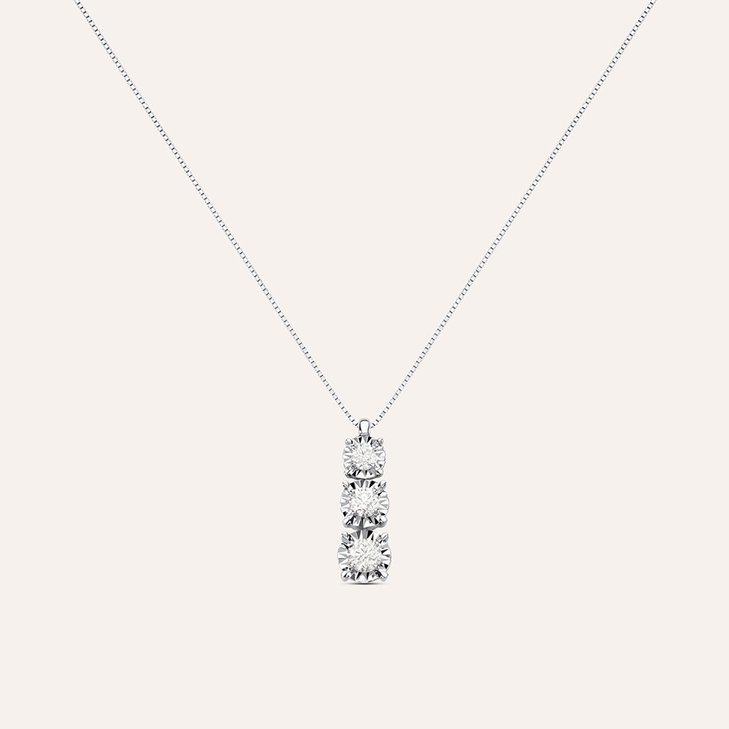Collana Trilogy Diamotion Oro Bianco Diamante