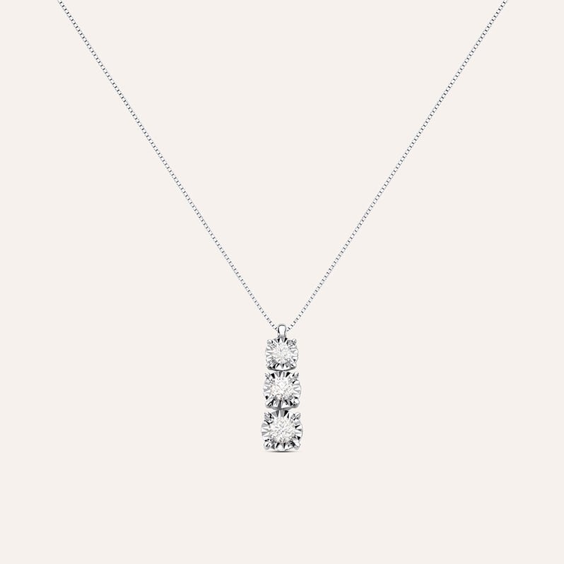 Collana Trilogy Diamotion Oro Bianco Diamante - Collane Donna | Stroili