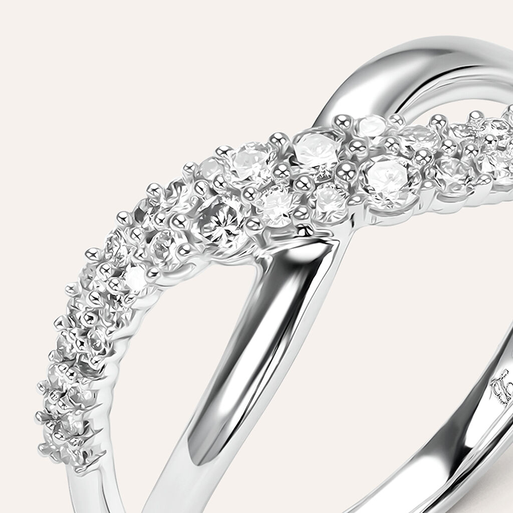 Anello Fascia Sophia Oro Bianco Diamante - Anelli con Pietre Donna | Stroili