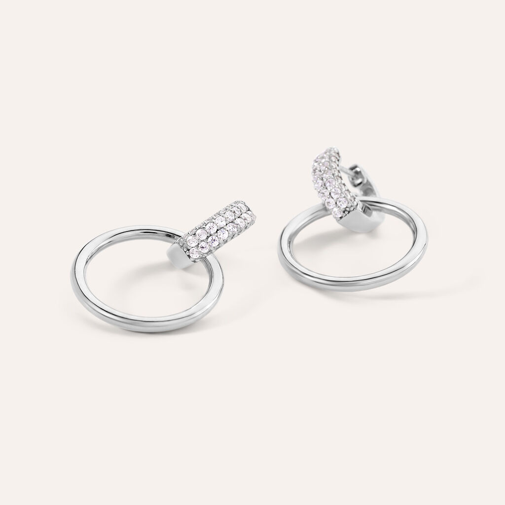 Orecchini A Cerchio Desideria Argento Nobile Rodiato Cubic Zirconia