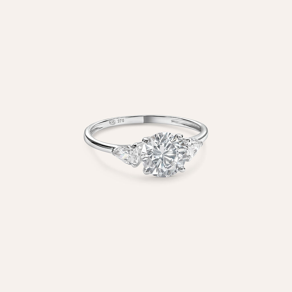 Anello Trilogy Claire Oro Bianco Cubic Zirconia - Anelli con Pietre Donna | Stroili