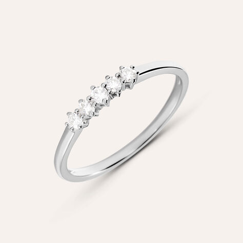 Anello Riviere Grace Oro Bianco Diamante - Anelli Riviere Donna | Stroili
