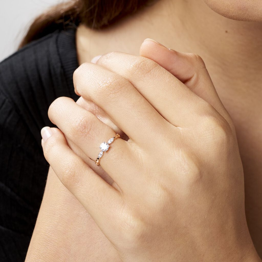 Anello Solitario Claire Oro Rosa Cubic Zirconia