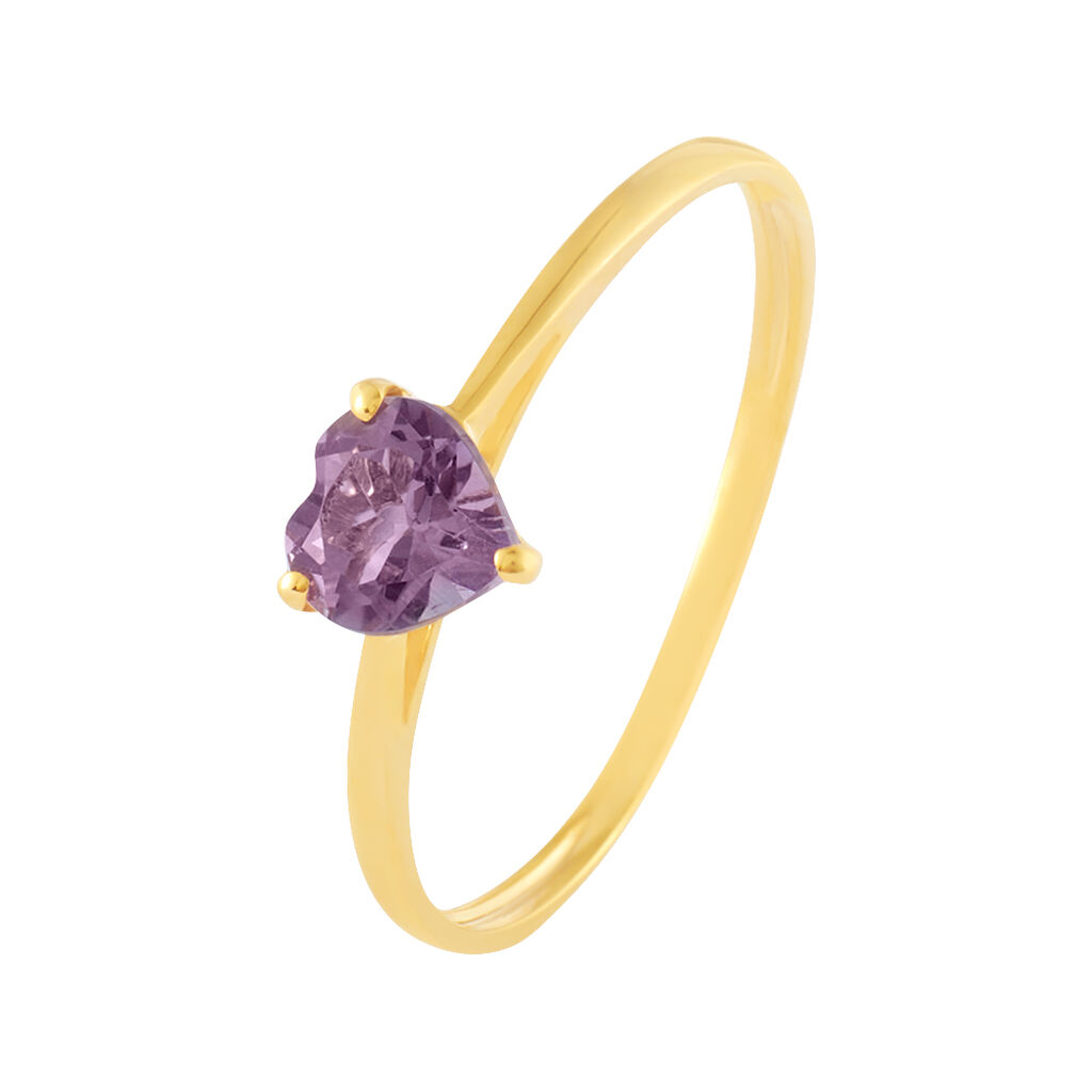 Anello Solitario Amélie Oro Giallo Ametista - Anelli con Pietre Donna | Stroili