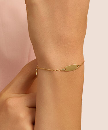 Bracciale Con Targhetta Holy Oro Giallo