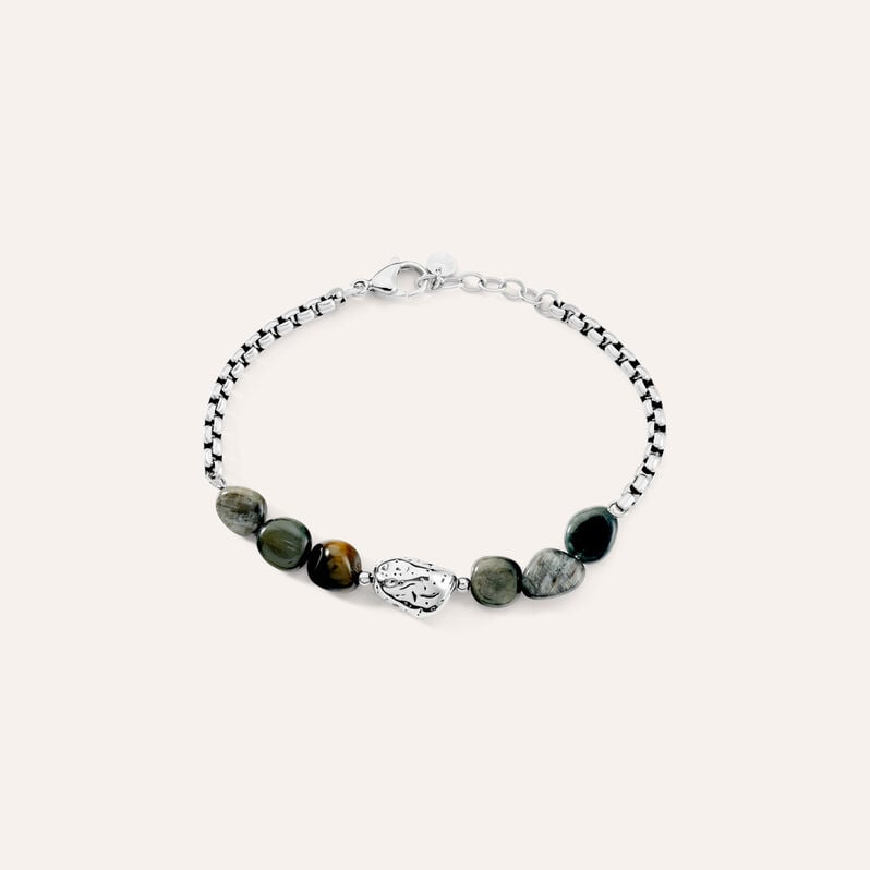 Bracciale Catena Man Code Acciaio Occhio di Falco - Bracciali Uomo | Stroili