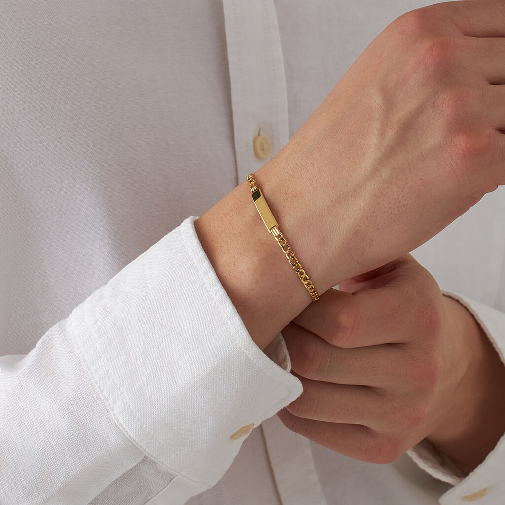 Bracciale Con Targhetta L'homme Or Oro Giallo - Bracciali Uomo | Stroili