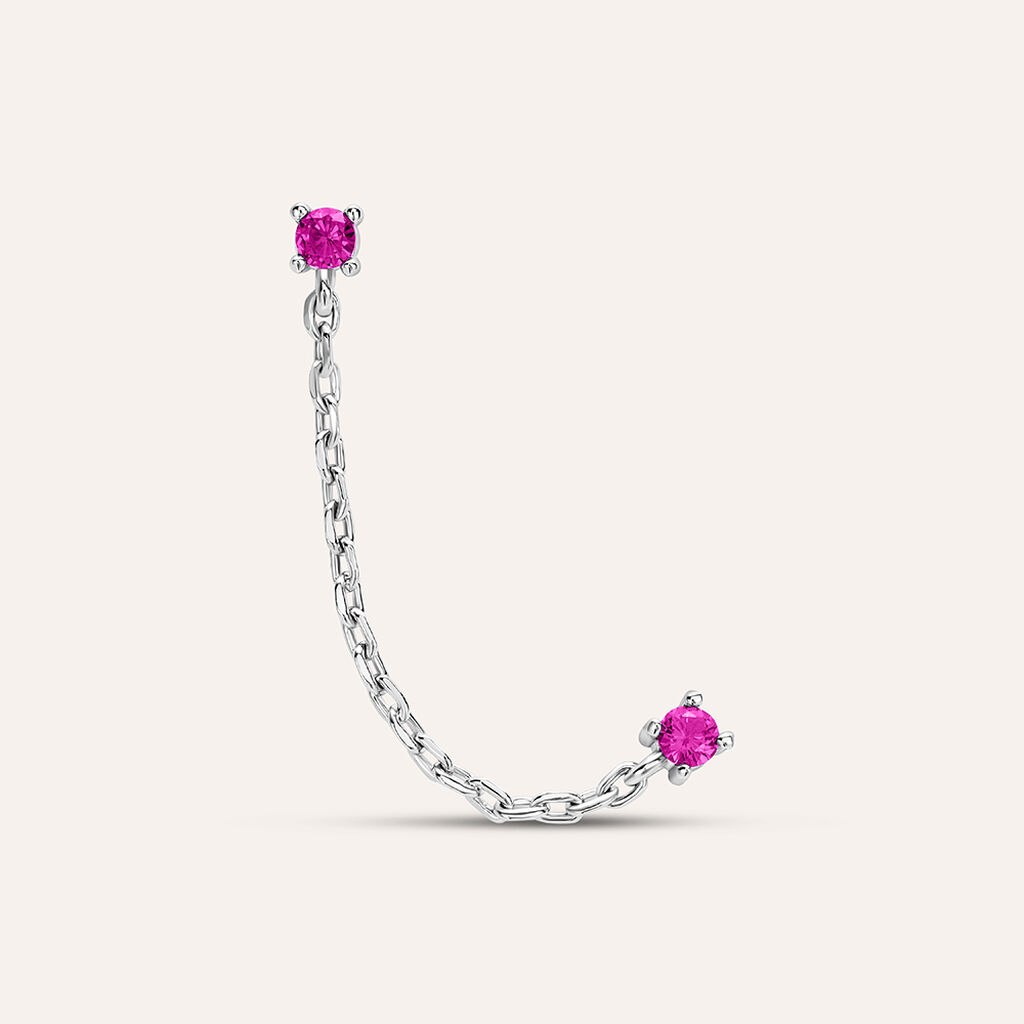 Mono Orecchino Lobo Punto Luce Silver Rainbow Argento Rodiato Cubic Zirconia