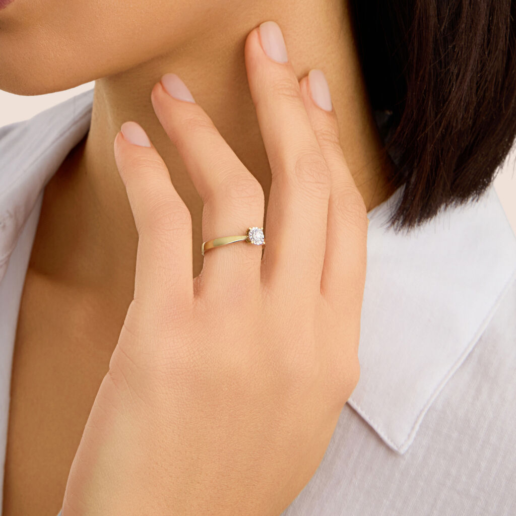 Anello Solitario Diamotion Oro Giallo Diamante - Anelli con Pietre Donna | Stroili