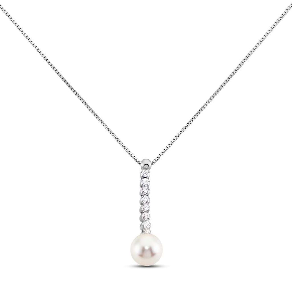 Collana Silver Pearls Argento Rodiato Cubic Zirconia Perla sintentica - Collane Donna | Stroili