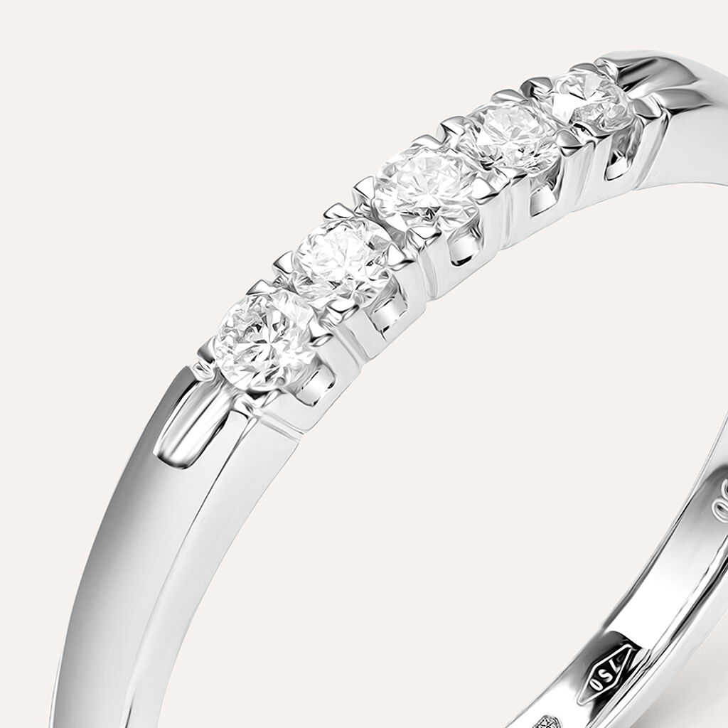 Anello Riviere Firmamenti Oro Bianco Diamante