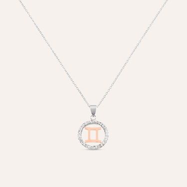 Collana Sunrise Acciaio Bicolore Bianco / Rosa Cubic Zirconia