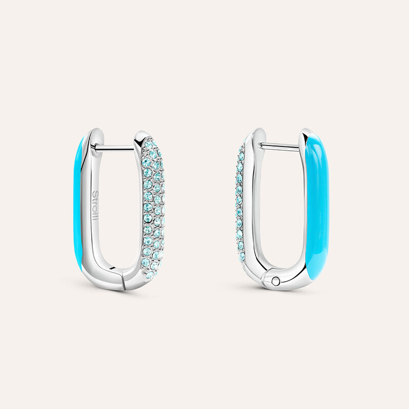 Orecchini A Cerchio Lady Sweet Acciaio Cristallo - Orecchini a Cerchio Donna | Stroili