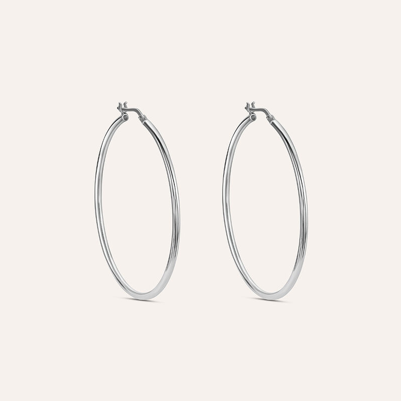 Orecchini A Cerchio Silver Collection Argento Rodiato - Orecchini a Cerchio Donna | Stroili
