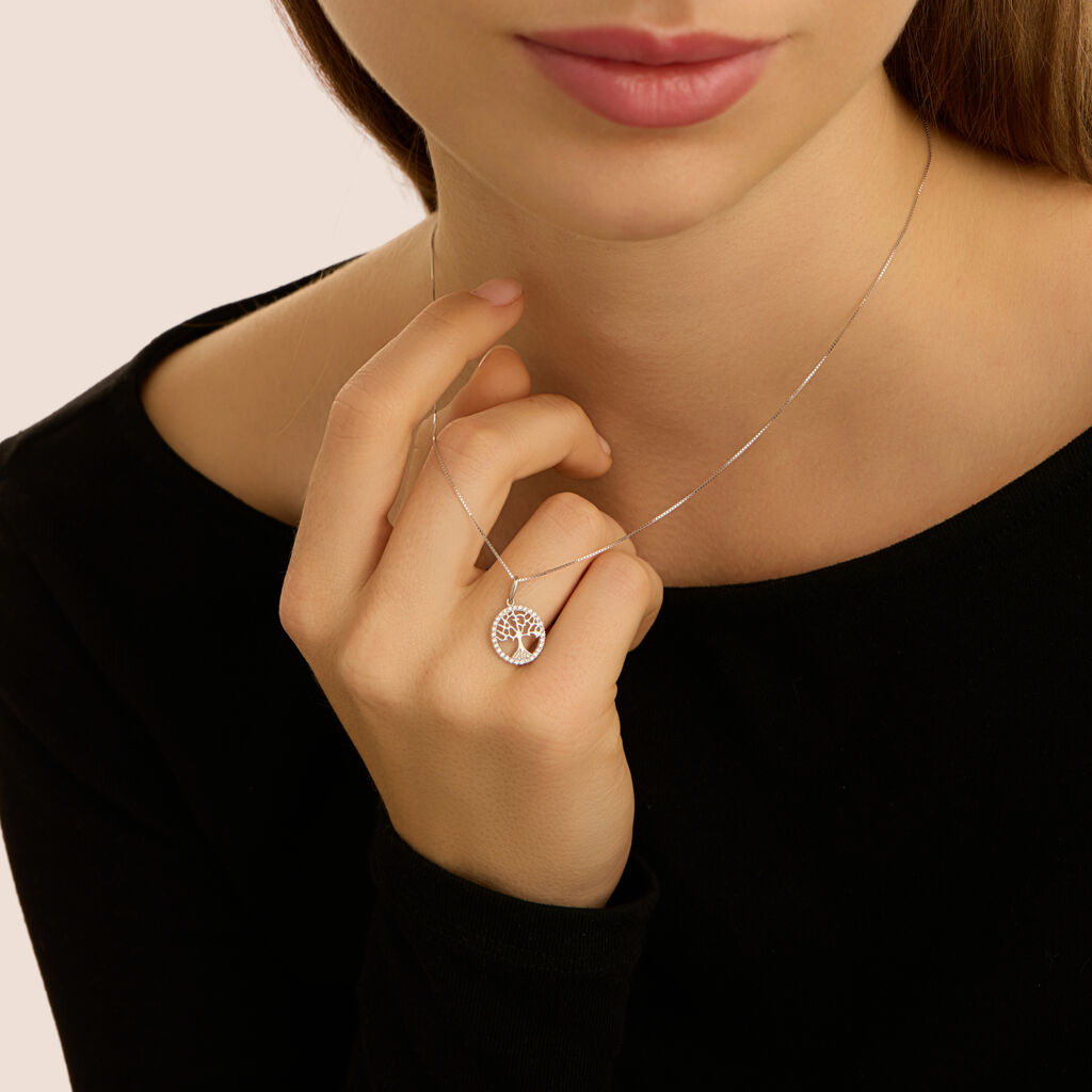 Pendente Poème Oro Bianco Cubic Zirconia - Ciondoli Donna | Stroili