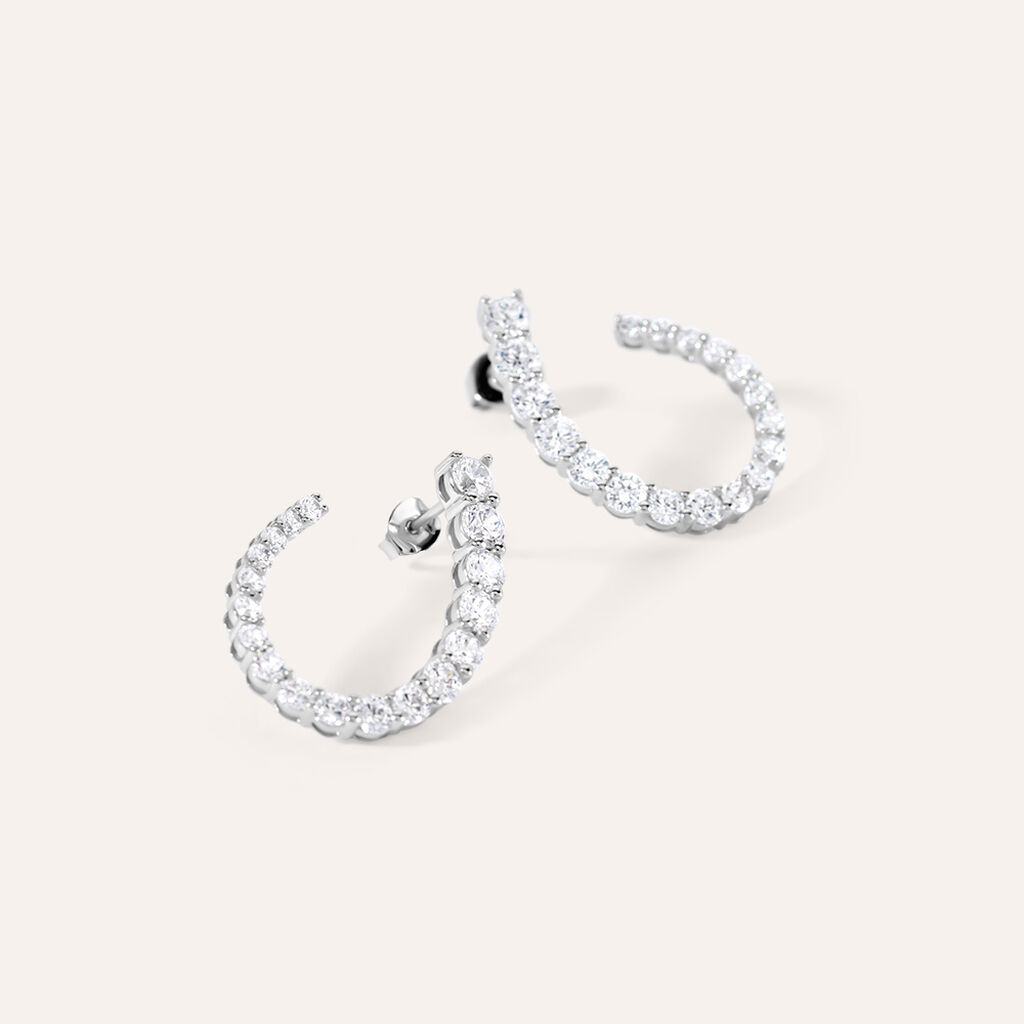 Orecchini Lobo Red Carpet Argento Rodiato Cubic Zirconia