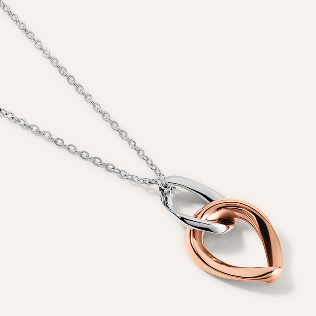 Collana Sunrise Acciaio Bicolore Bianco / Rosa