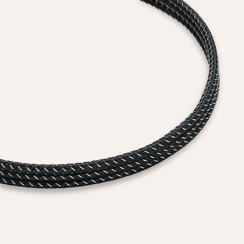 Choker Magnetico Cordino Nero e Acciaio - Catenina Unisex | Stroili