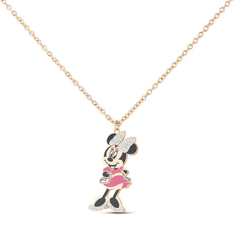 Collana Mickey Mouse & Friends Acciaio Rosa Cristallo - Collane Donna | Stroili