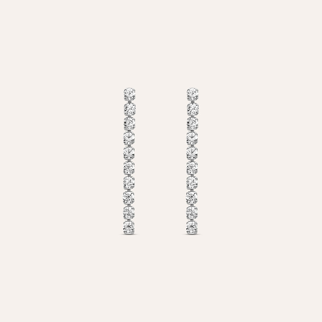 Orecchini Pendenti Tennis Claire Oro Bianco Cubic Zirconia - Orecchini Pendenti Donna | Stroili