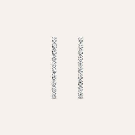 Orecchini Pendenti Tennis Claire Oro Bianco Cubic Zirconia - Orecchini Pendenti Donna | Stroili