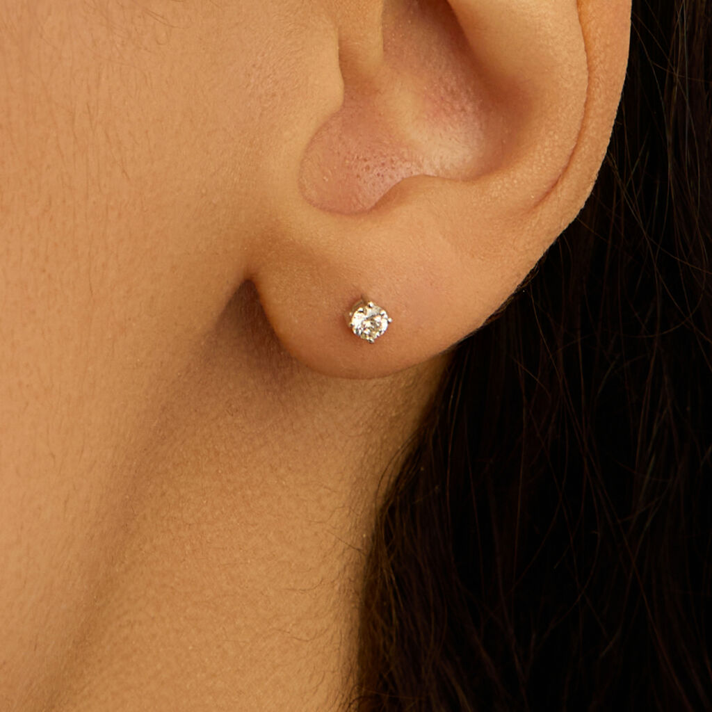 Orecchini Lobo Punto Luce Firmamenti Oro Bianco Diamante