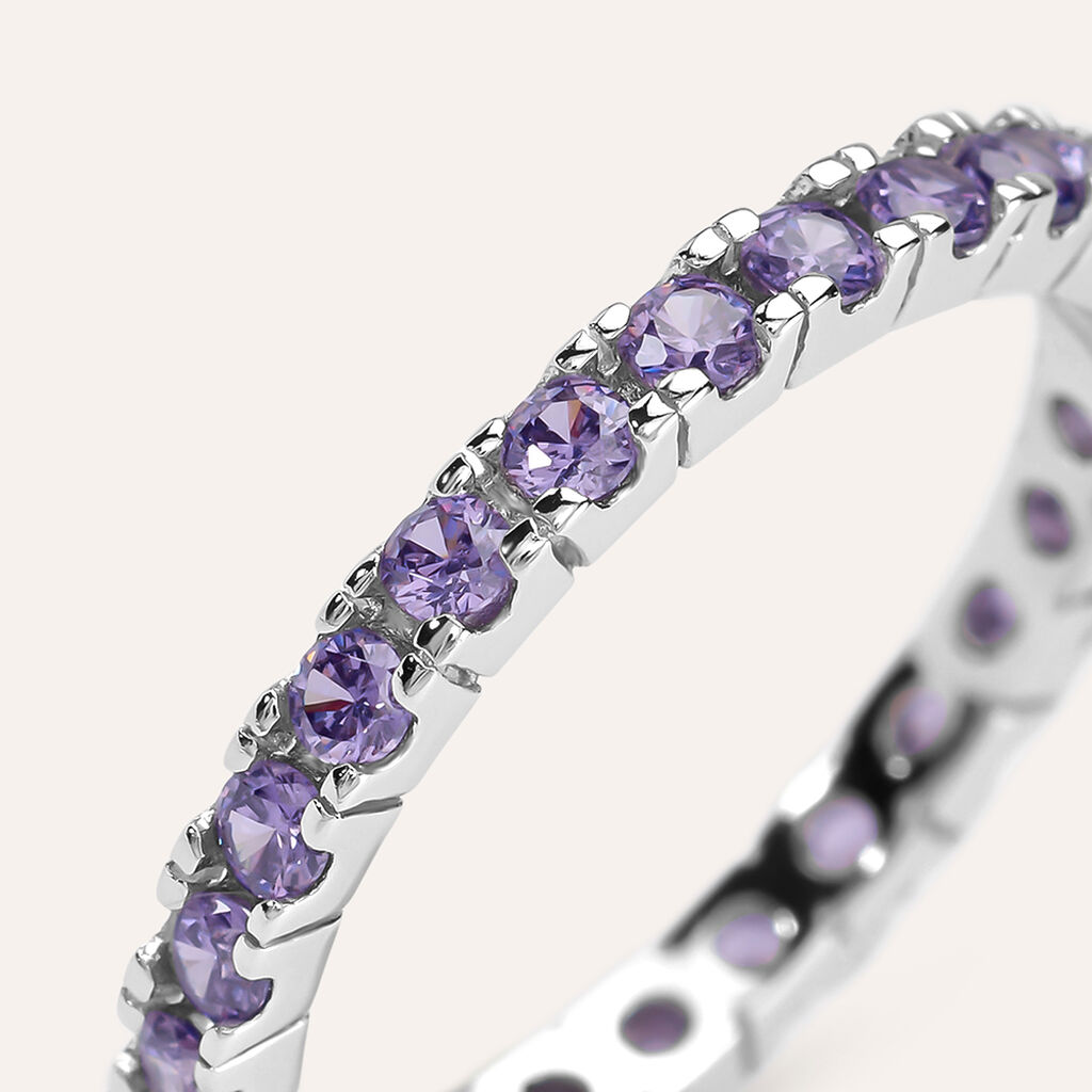 Anello Eternity Silver Rainbow Argento Rodiato Cubic Zirconia