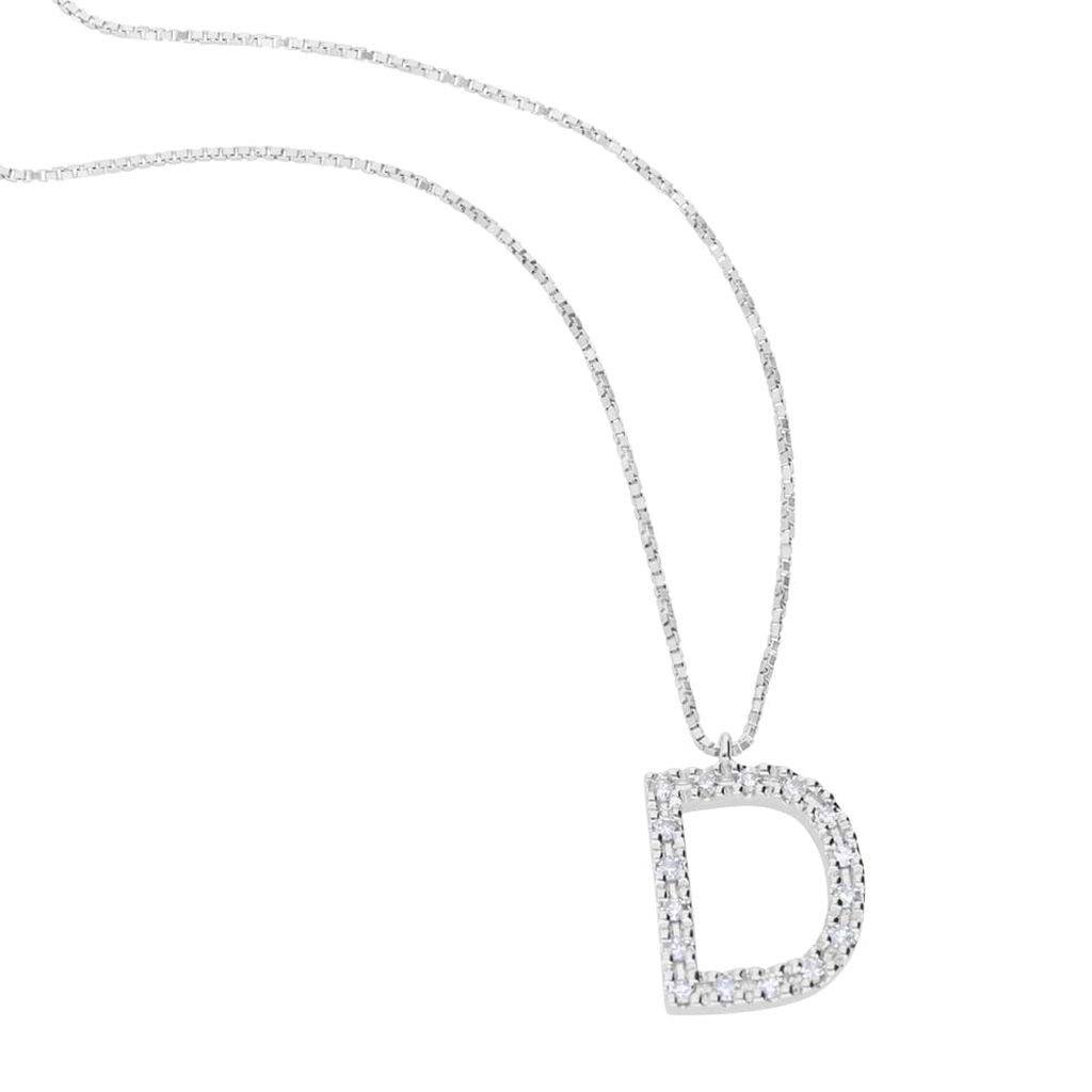 Collana Diamond Letters Oro Bianco Diamante - Collane Donna | Stroili