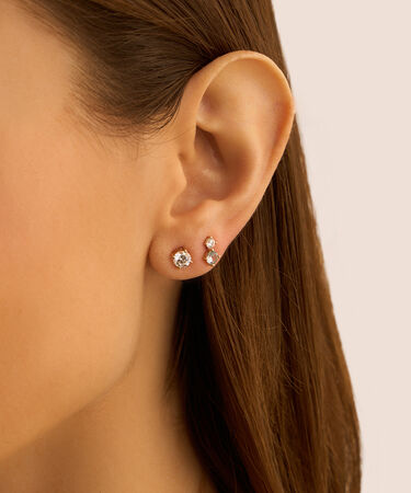 Orecchini Lobo Punto Luce Claire Oro Giallo Cubic Zirconia