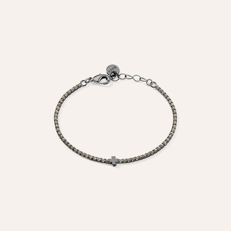 Bracciale Tennis Romantic Shine Metallo Nero Cristallo - Bracciali Tennis Donna | Stroili
