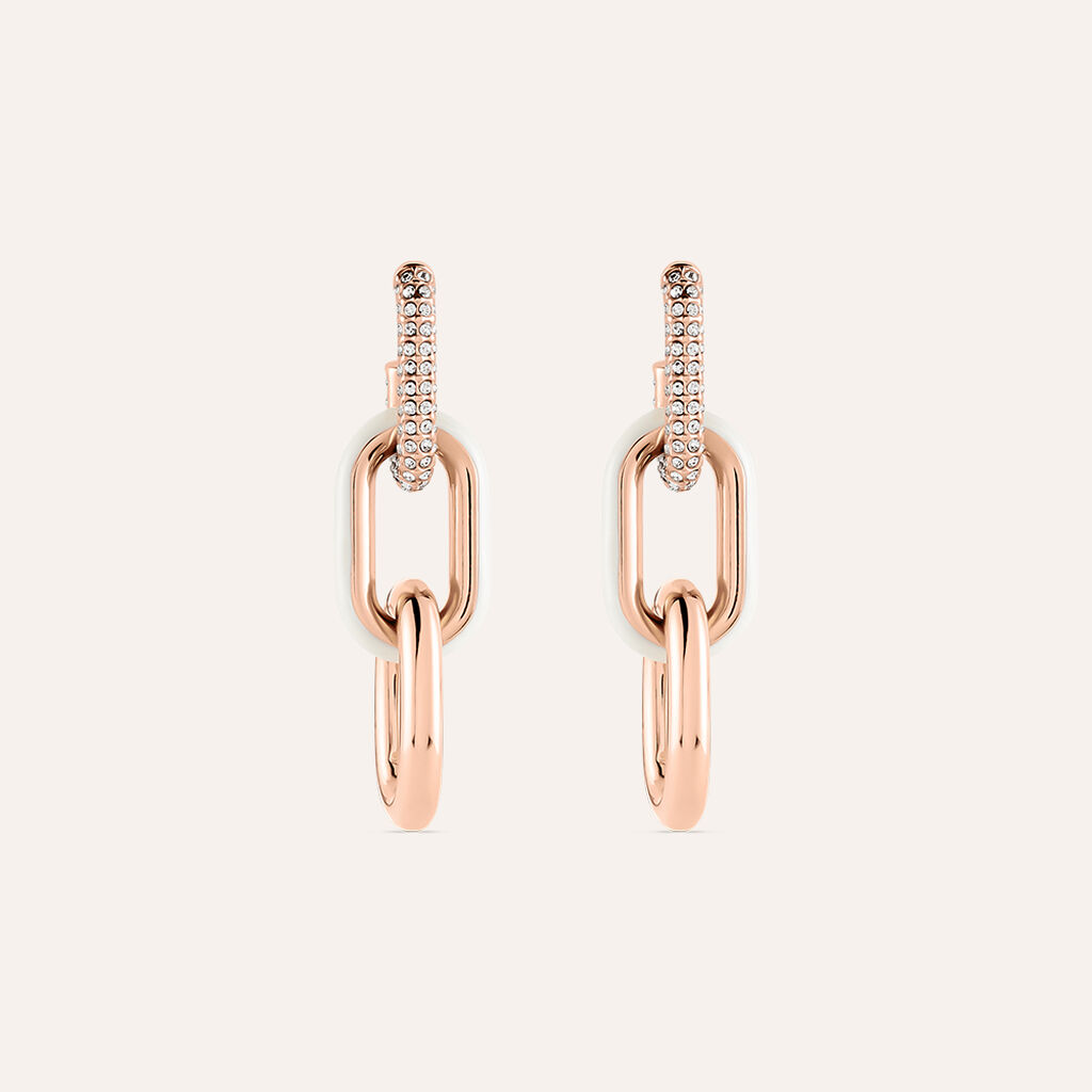 Orecchini Pendenti Lady Sweet Acciaio Rosa Cristallo - Orecchini Pendenti Donna | Stroili
