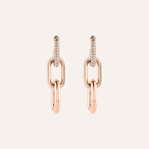 Orecchini Pendenti Lady Sweet Acciaio Rosa Cristallo - Orecchini Pendenti Donna | Stroili