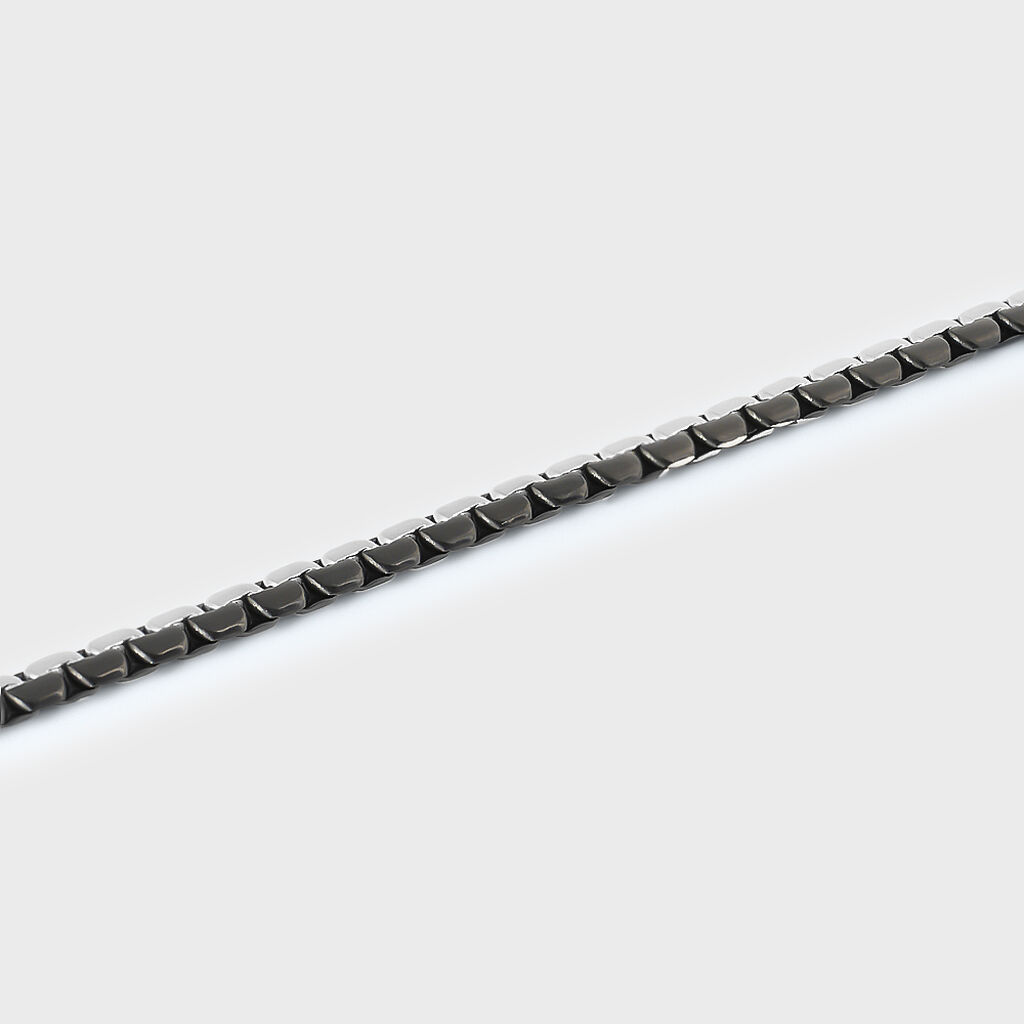 Catena Man Code Acciaio Bicolore Bianco / Nero