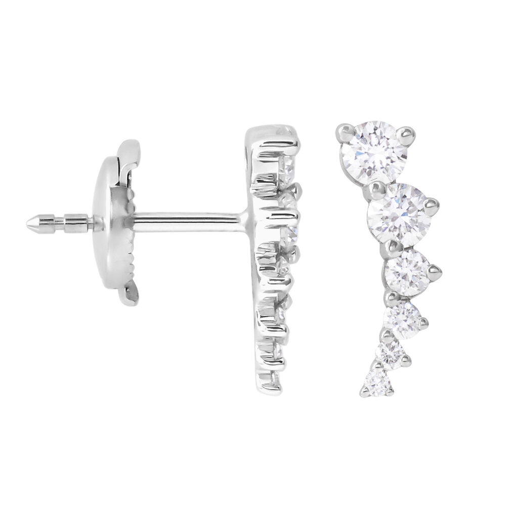 Orecchini Lobo Diamade Oro Bianco Diamante Lab-Grown