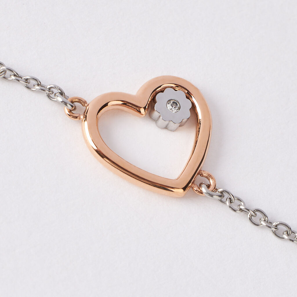 Bracciale Sunrise Acciaio Bicolore Bianco / Rosa Cristallo