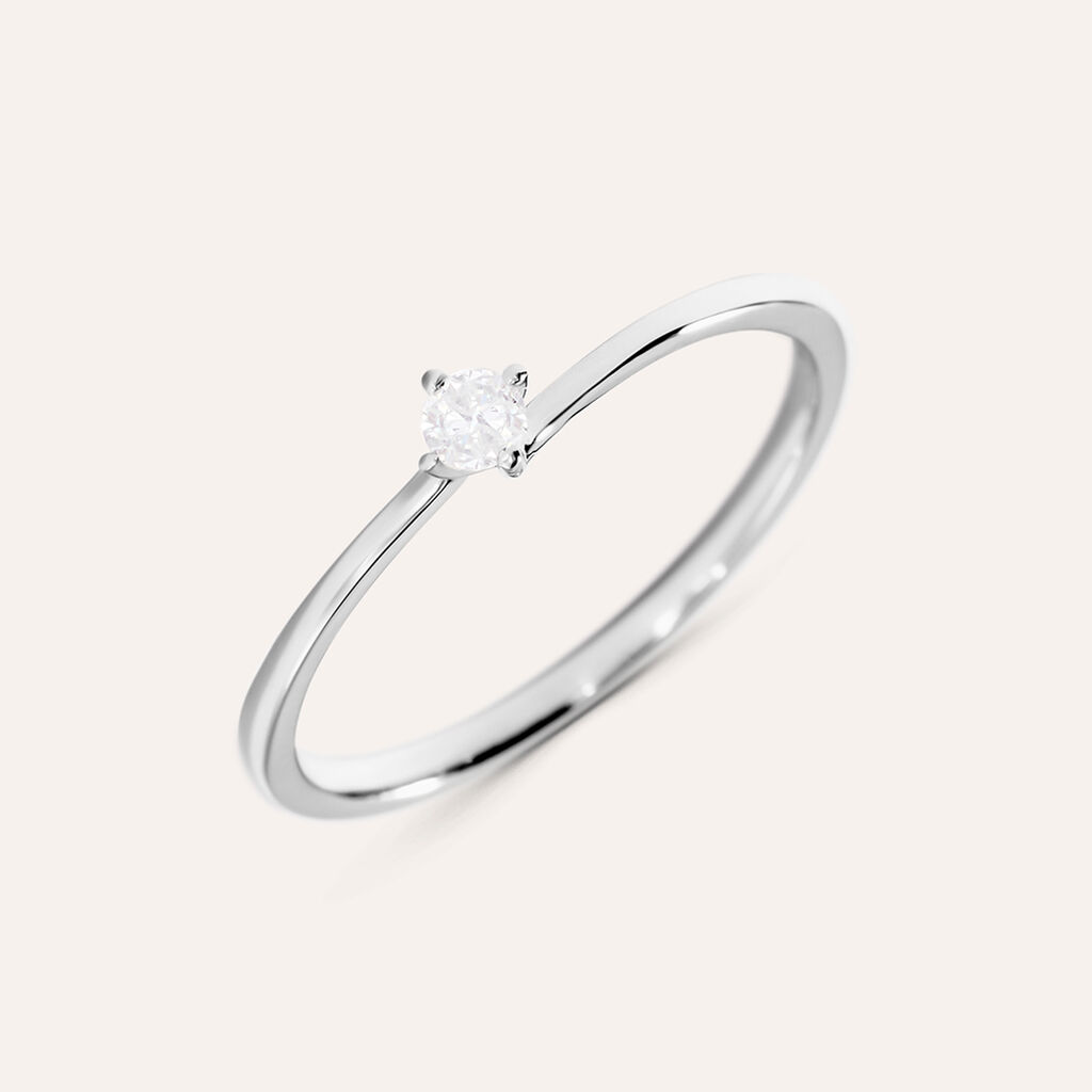 Anello Solitario Grace Oro Bianco Diamante