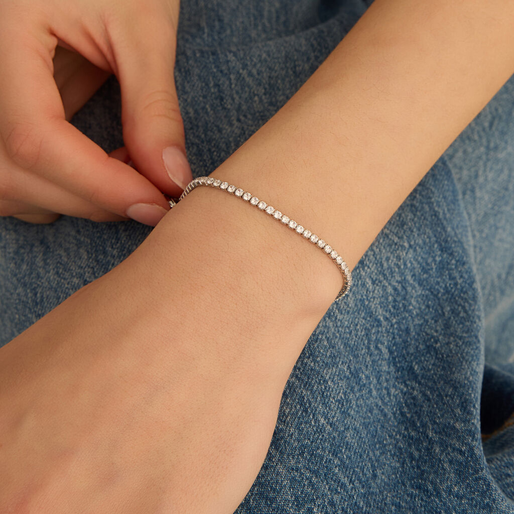 Bracciale Tennis Romantic Shine Metallo Cristallo - Bracciali Tennis Donna | Stroili